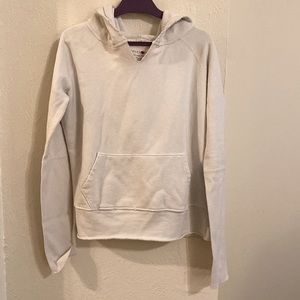 Nili Lotan Janie Distressed Hoodie Chalk Size Small